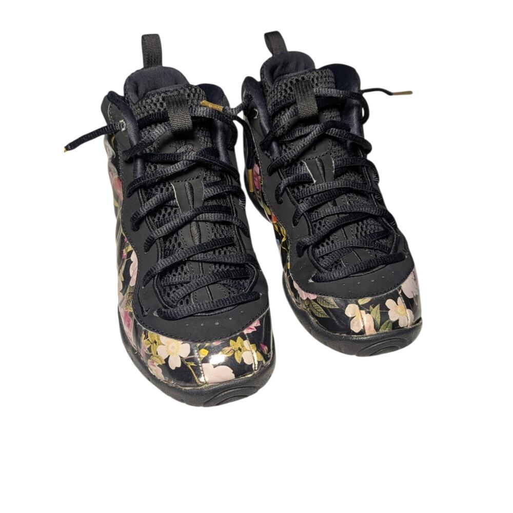 Nike Little Posite One PRM PS "Floral" Black Multicolor - Size 3Y (AT3402-001) - Picture 4 of 7
